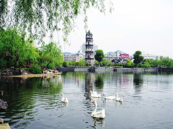 义乌绣湖公园图片