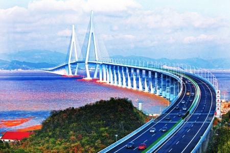 2023杭州湾跨海大桥游玩攻略,白浪重重弯曲渡,春潮滚滚蜿.