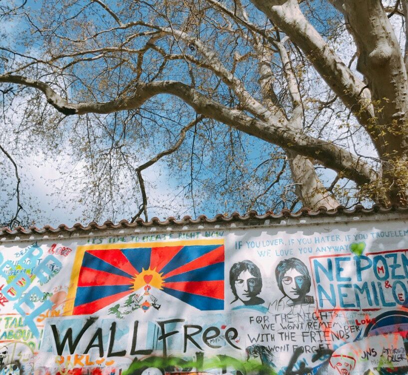 布拉格列侬墙图片