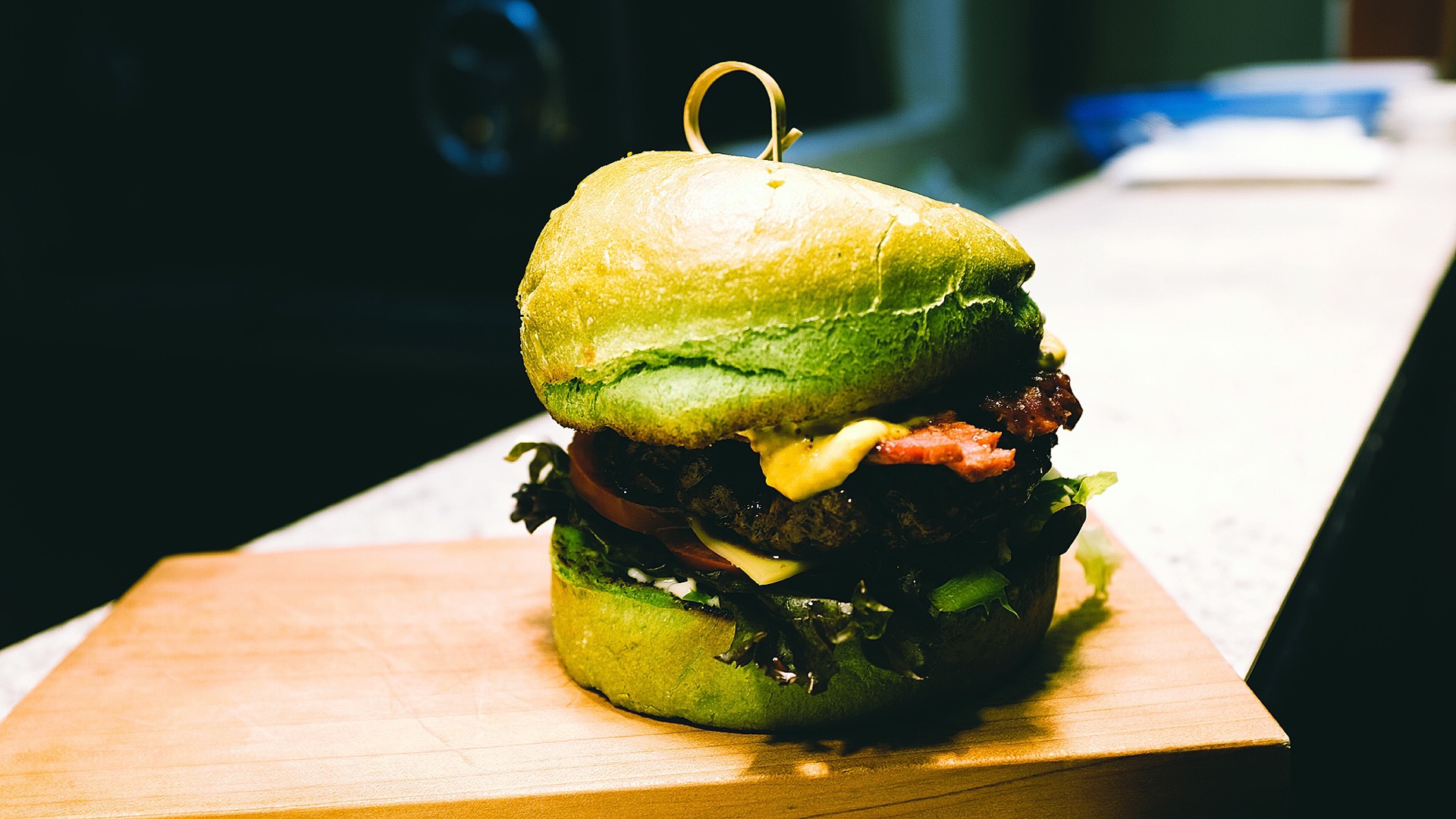 patricks day burger was so tasty and good-looking
