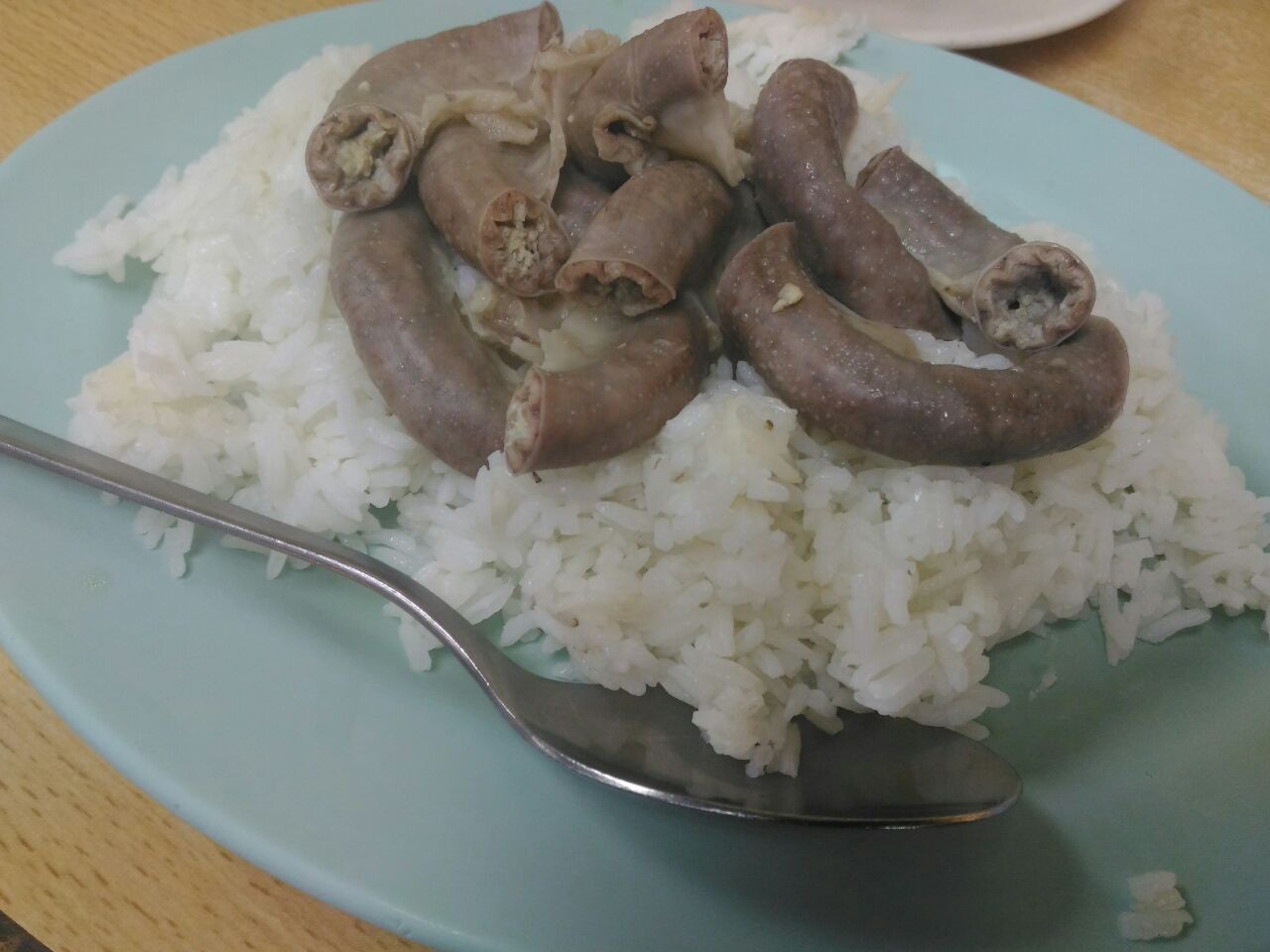 【携程美食林】香港新新牛什粥面餐馆,猪粉肠洗的干净,没有味道,也够