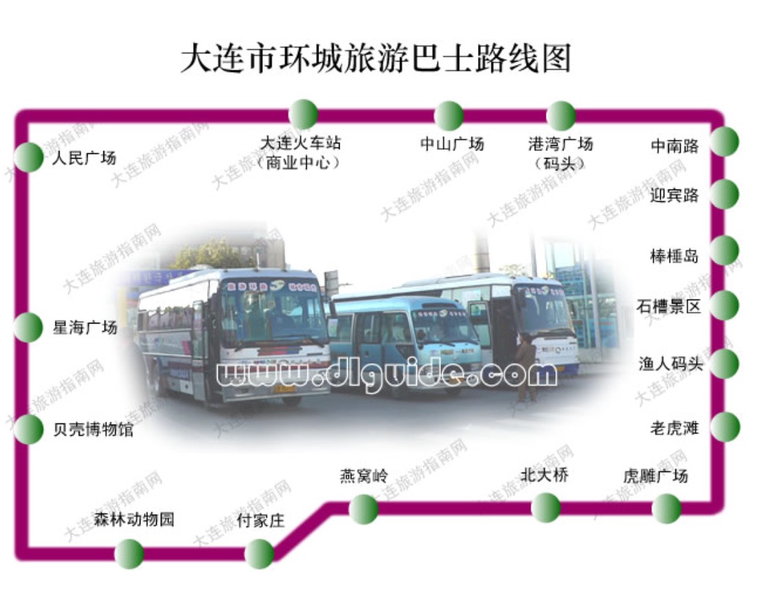是滨海路观光车 始发站,终点站为火车站站南广场,首班车8:30,末班车16