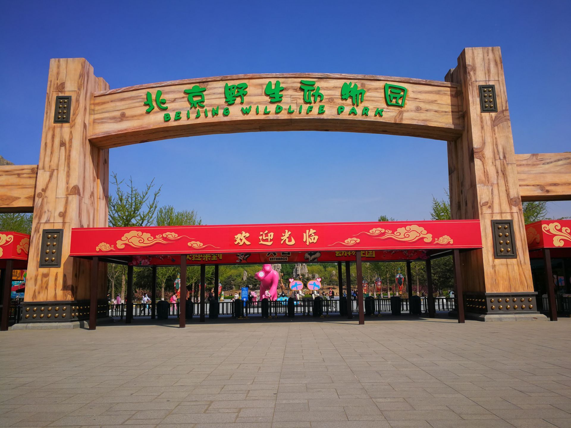 百年砖雕大门“休假”，北京动物园启用全新智能通道_京报网