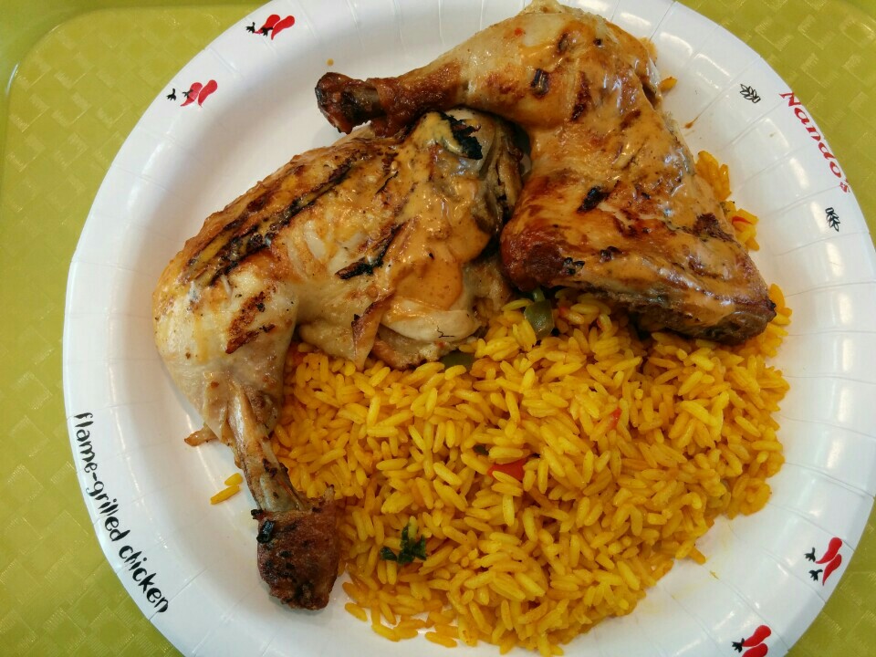 peri peri chicken with hot sauce is delicious. .