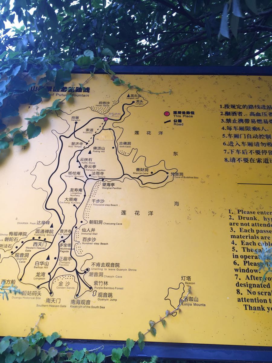普陀山全景路线图图片