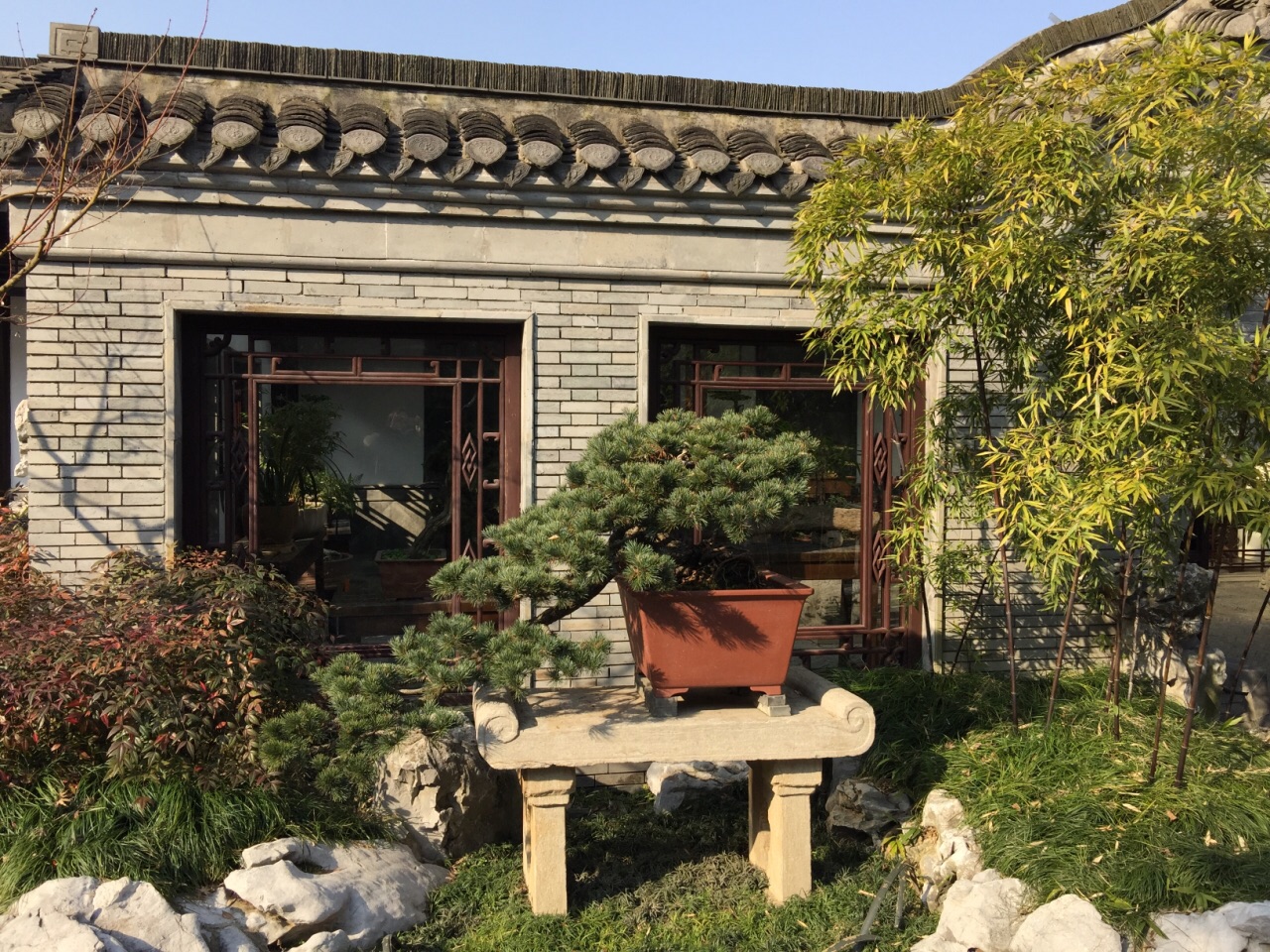 虽然是冬季,竹子仍然青翠优美,园子一进一进,院落深深,到底是大户人家