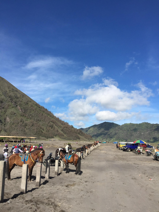 与bromo火山的第一次碰撞 印度尼西亚 泗水 surabaya