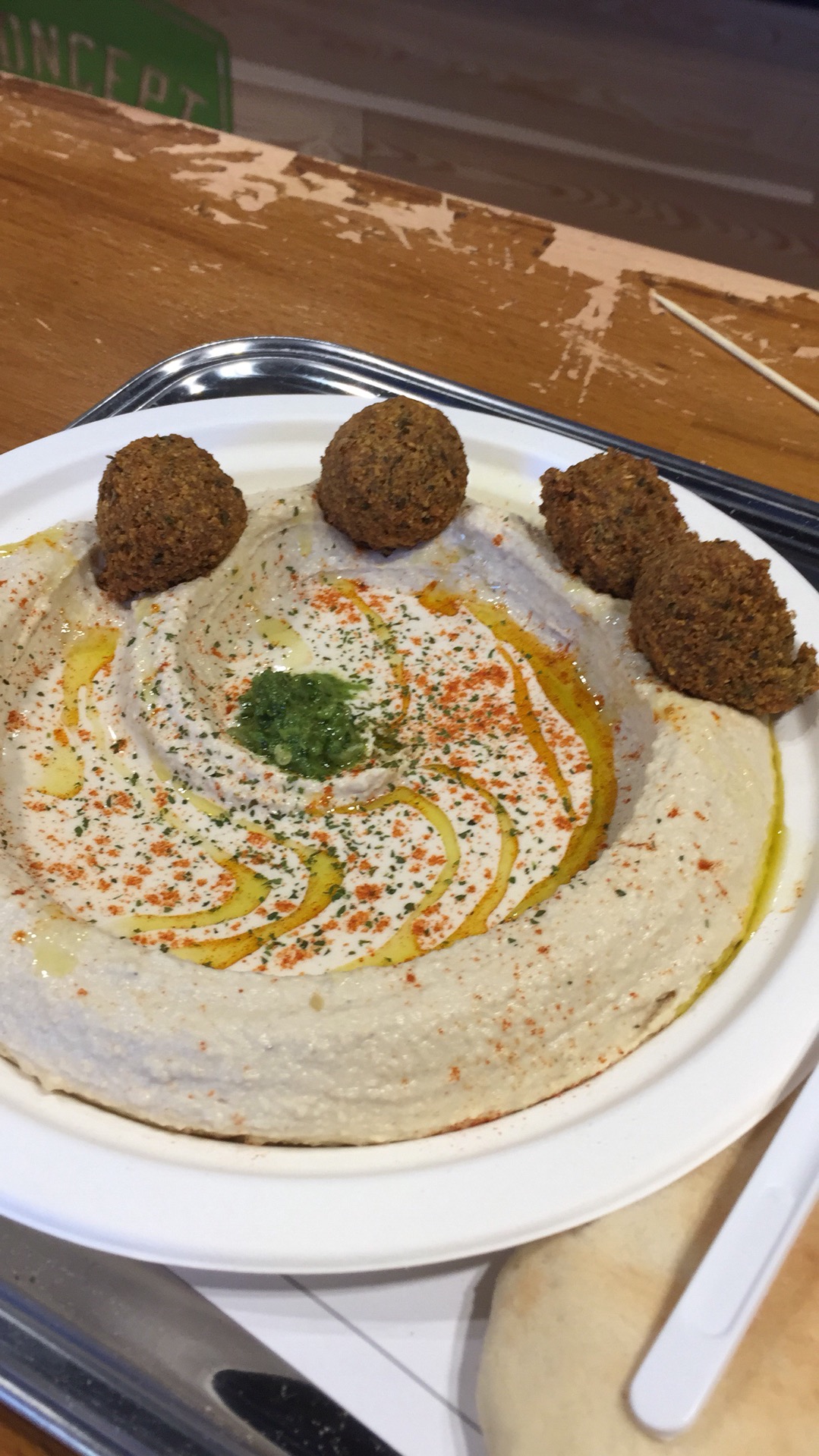 delicious hummus and fresh falafel, i ended up .