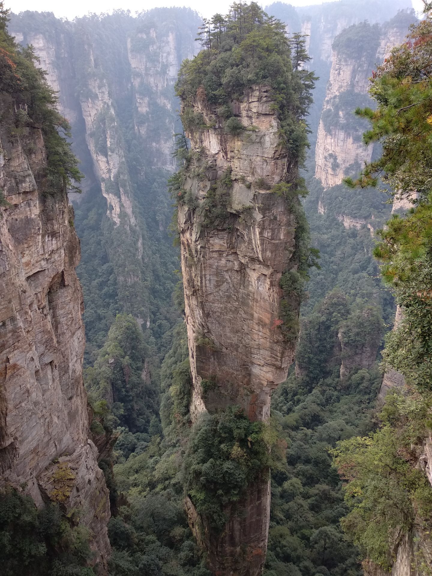 乾坤柱是张家界三千奇峰中的一座,也称南天一柱,位于黄狮寨游览线一带