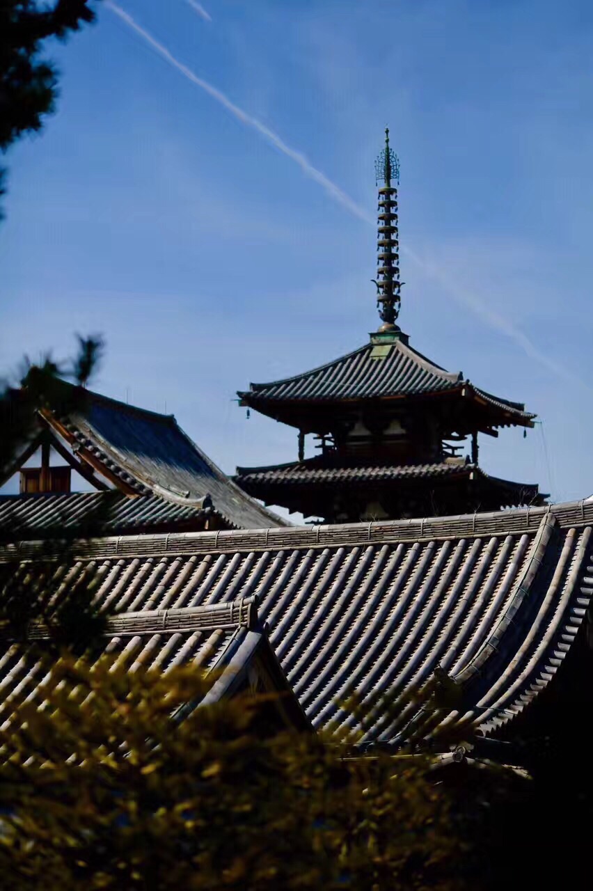 奈良  法隆寺, 世界现存最古老的木建筑,据说至今已有一千四百年岁,却