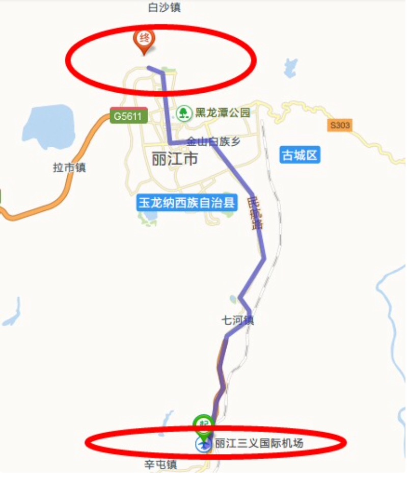 丽江机场到束河古镇多远