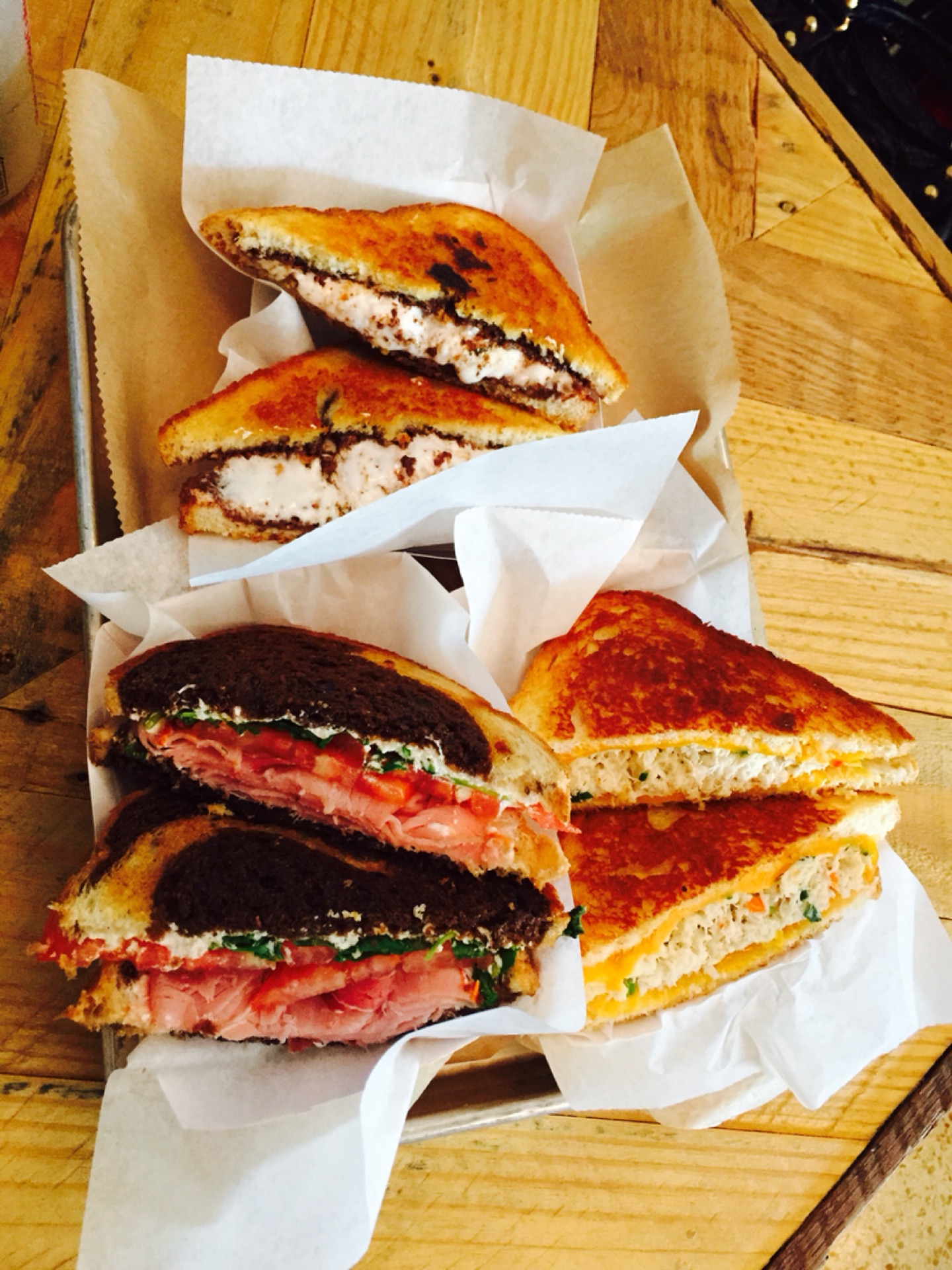 try the pulled pork grill cheese 