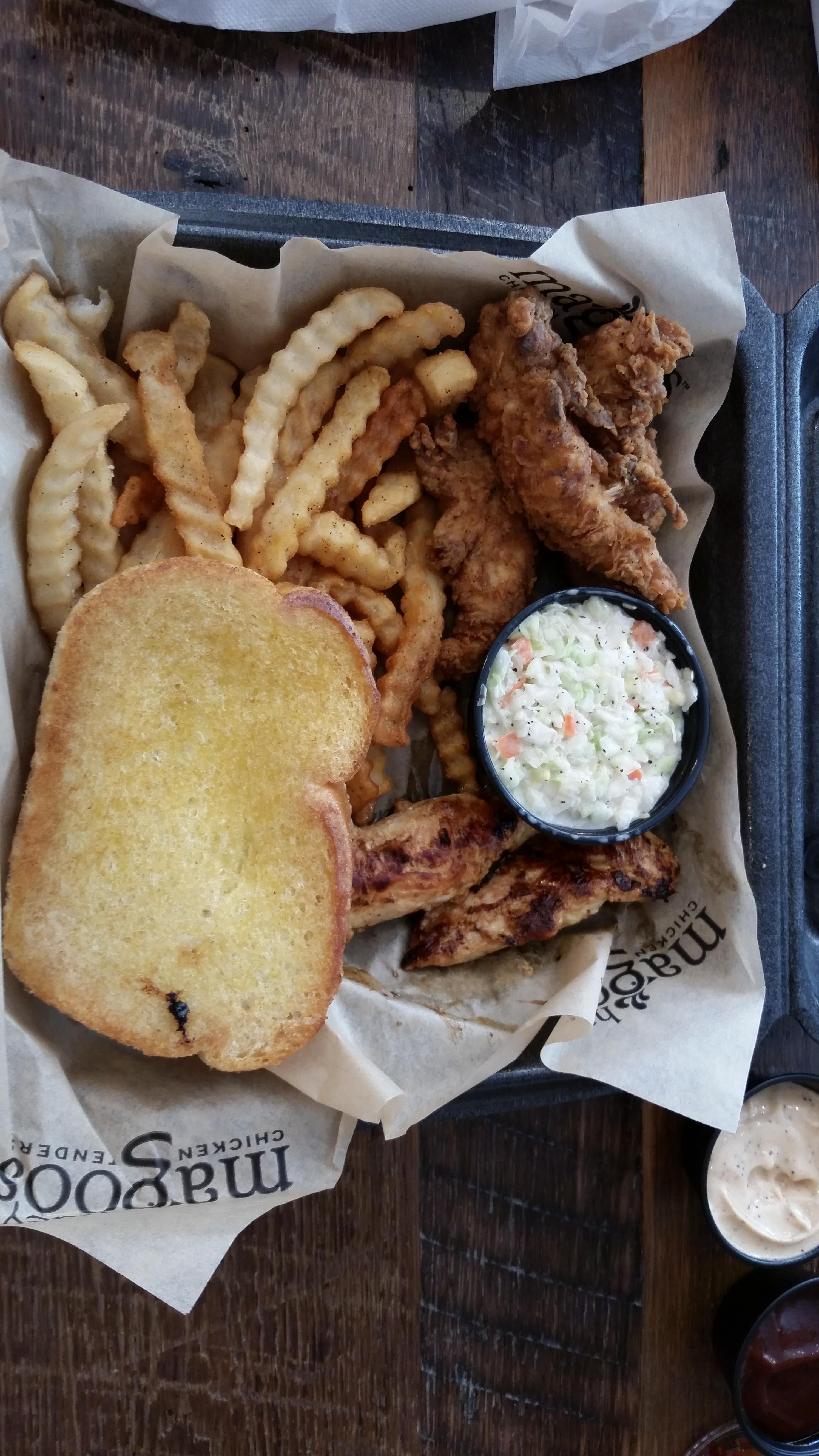 both breaded and grilled strips were tasty and .