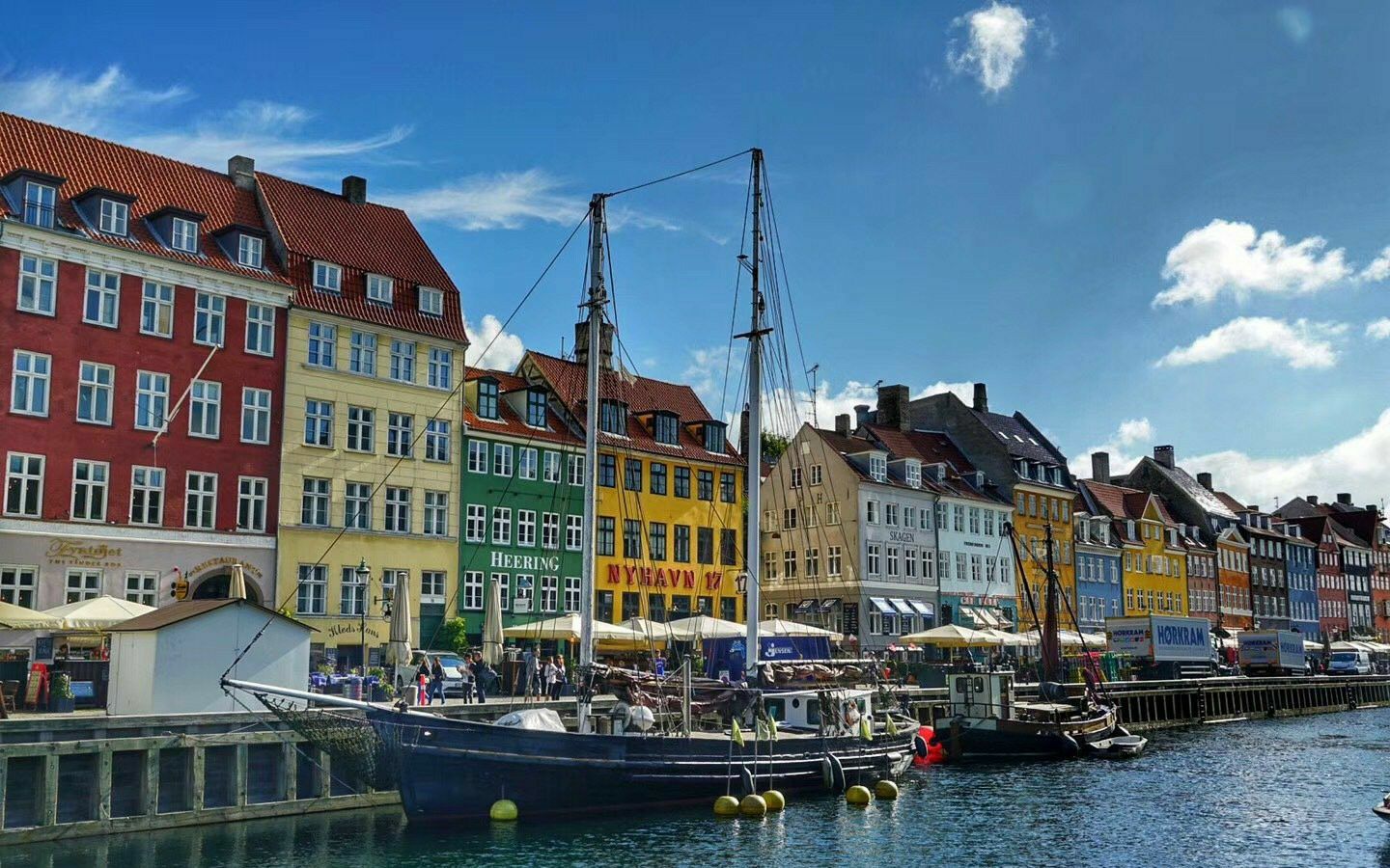 在哥本哈根新港运河高清摄影大图-千库网