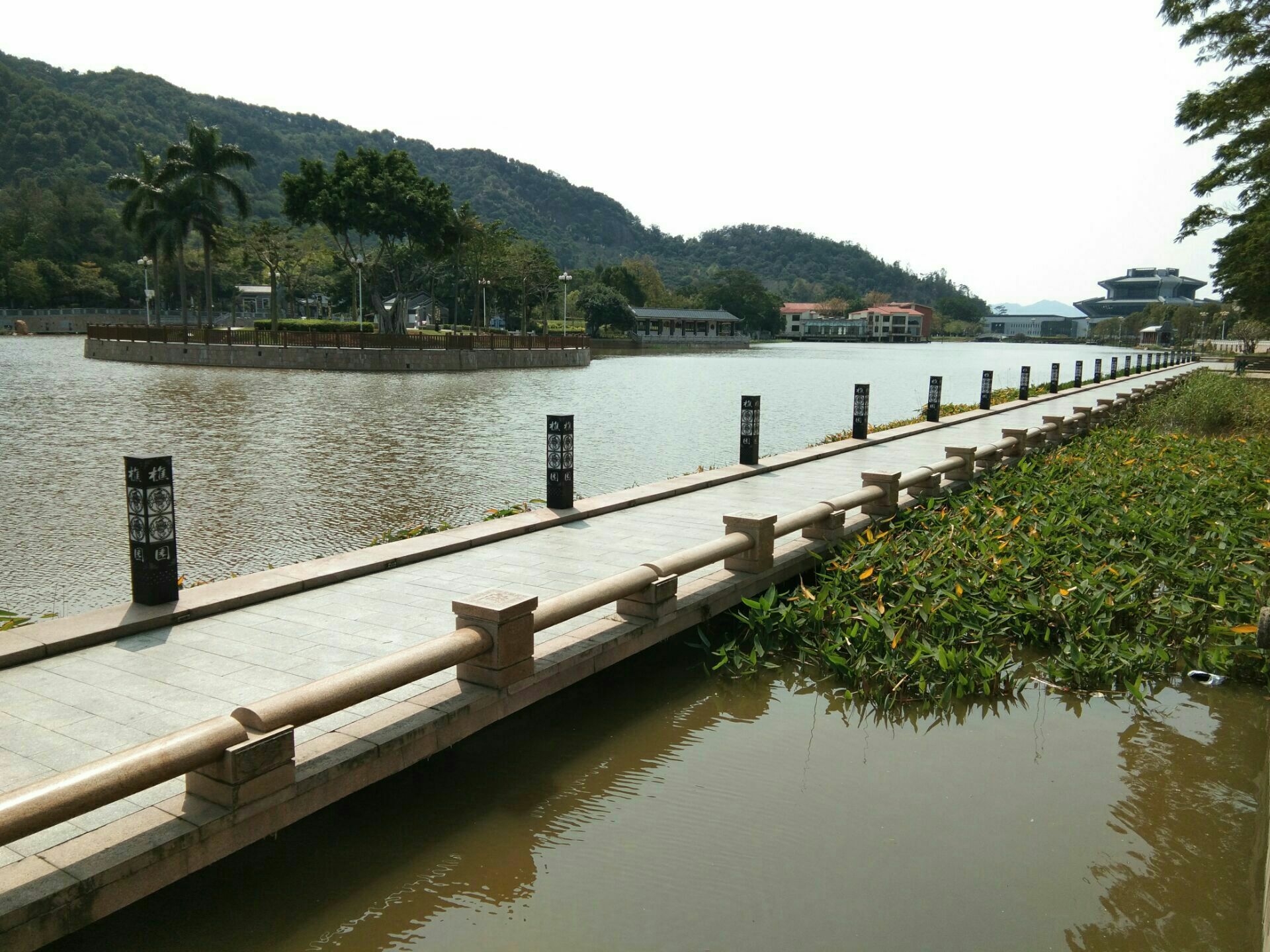 聽音湖就在西樵山白雲洞景區下,湖區面積擴大了一倍多,新建成的湖畔