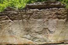 蔚州川前里岩刻石畫與恐龍足跡