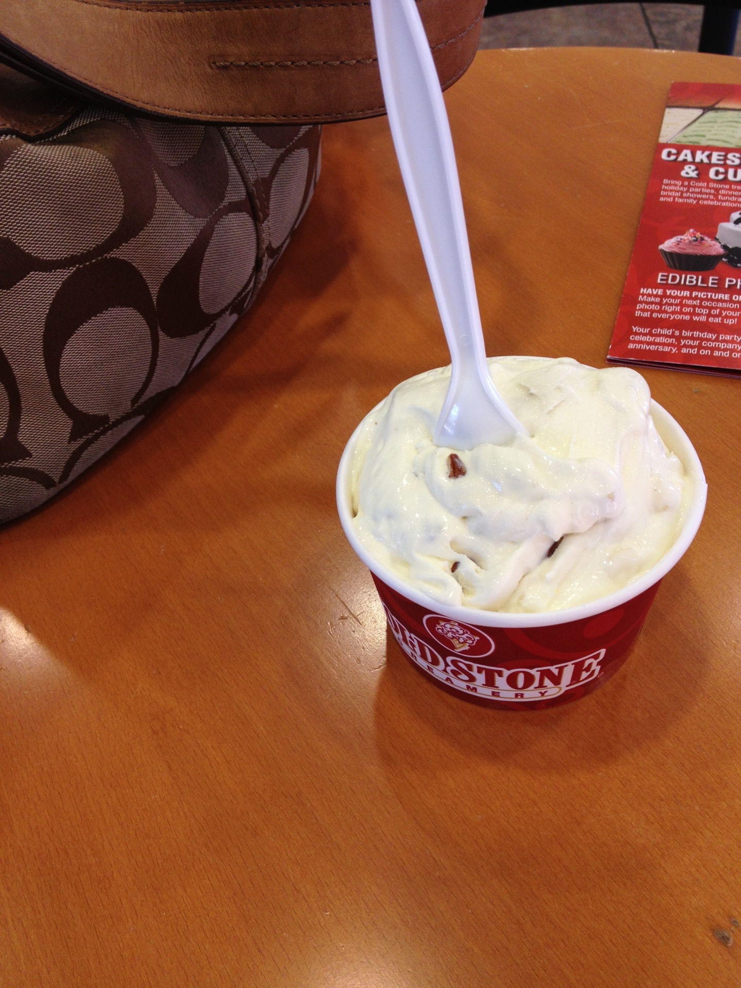 try cake batter ice cream, white chocolate chips, almonds &