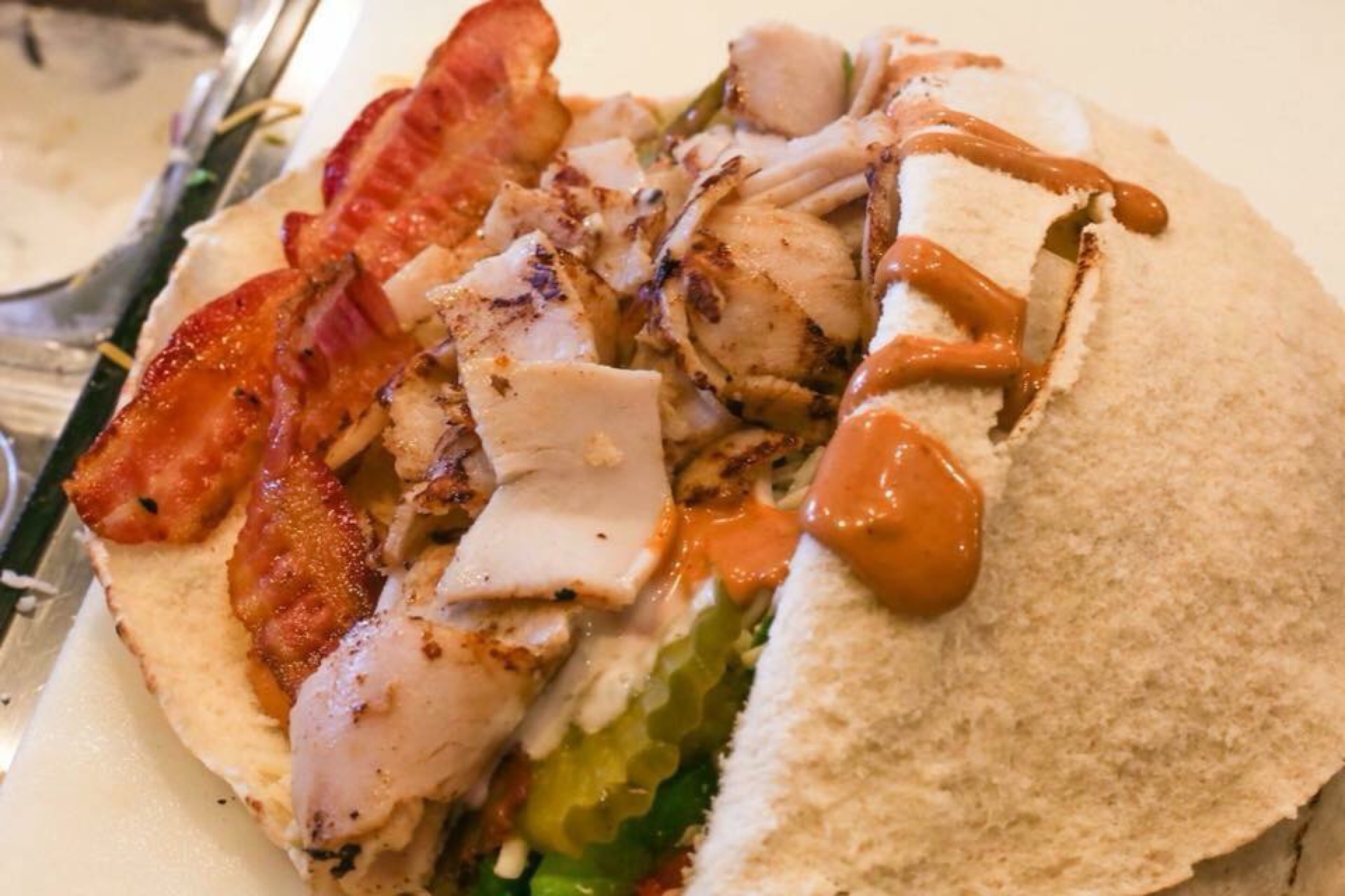 favorite is the chicken caesar pita!