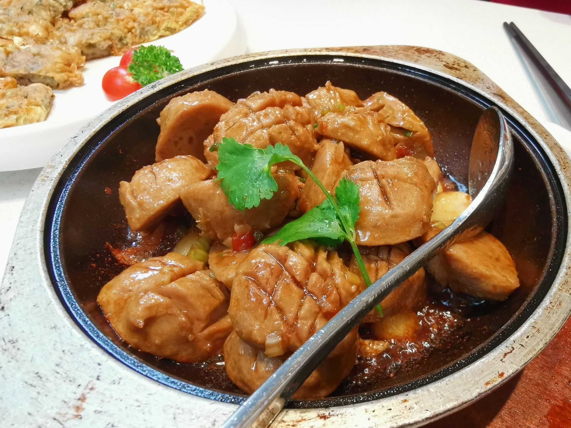 2022潮州府·潮菜·砂锅粥(欧阳路店)美食餐厅,牛肉丸肉质超级紧实,咬