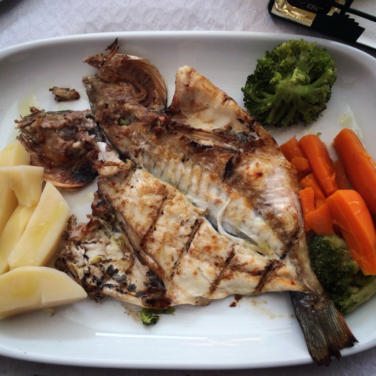 amazing grilled fish and fish overall, also gre.