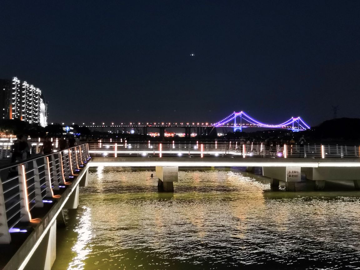 海沧湾公园夜景图片