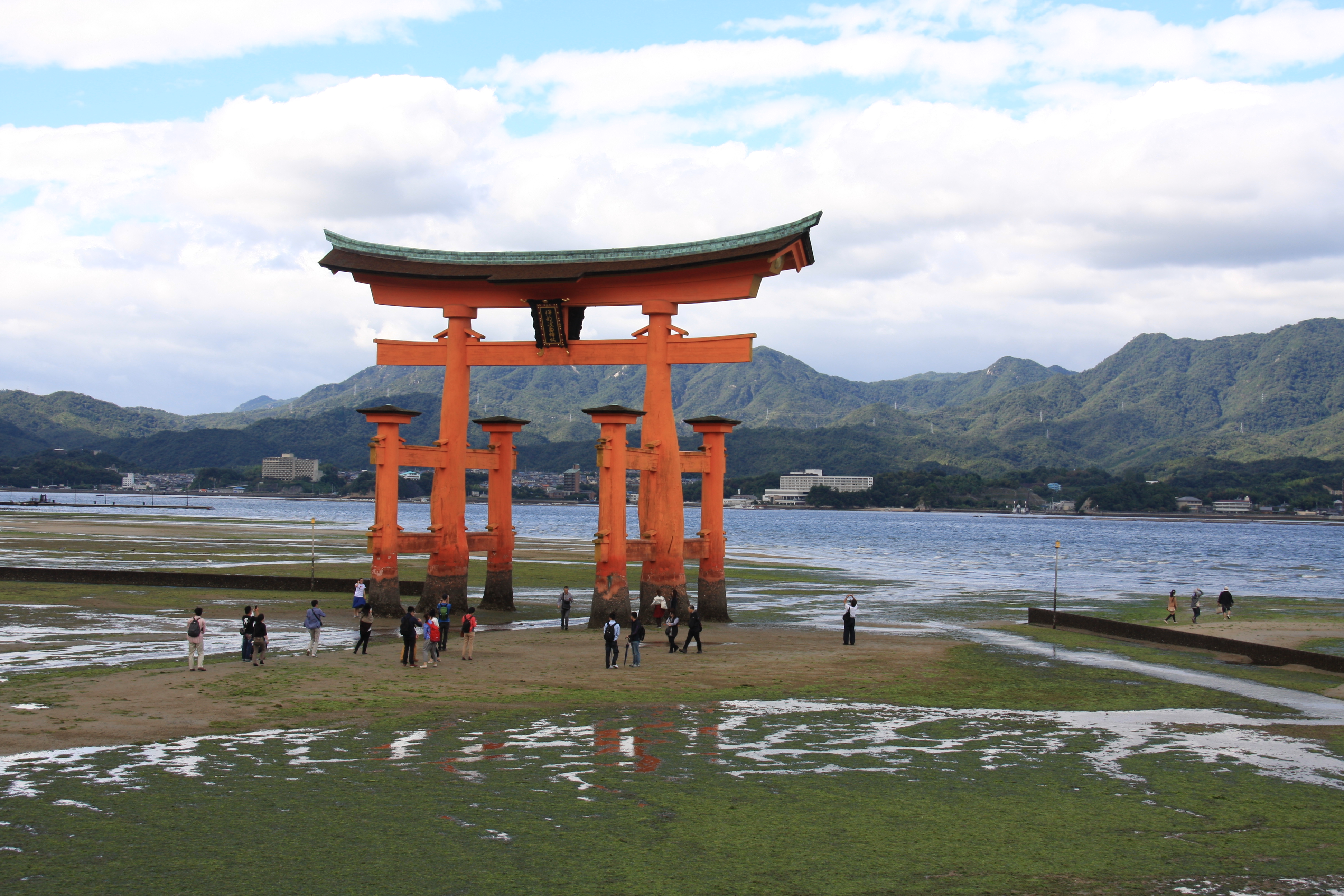 宫岛是日本三景之一,到了广岛一定会来这里,临海而建的大鸟居,坐船