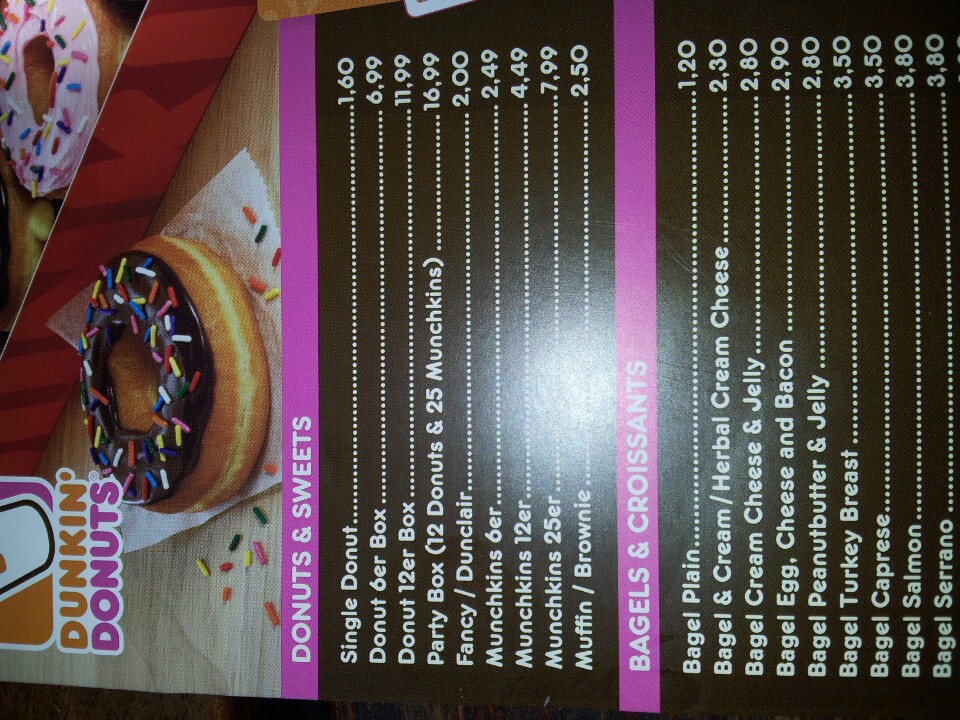 法兰克福dunkin donuts攻略,dunkin donuts特色菜推荐/菜单/人均消费