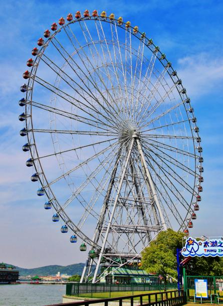 公园还有水上摩天轮"太湖之星",在海底世界,还可以漫步海底隧道,在