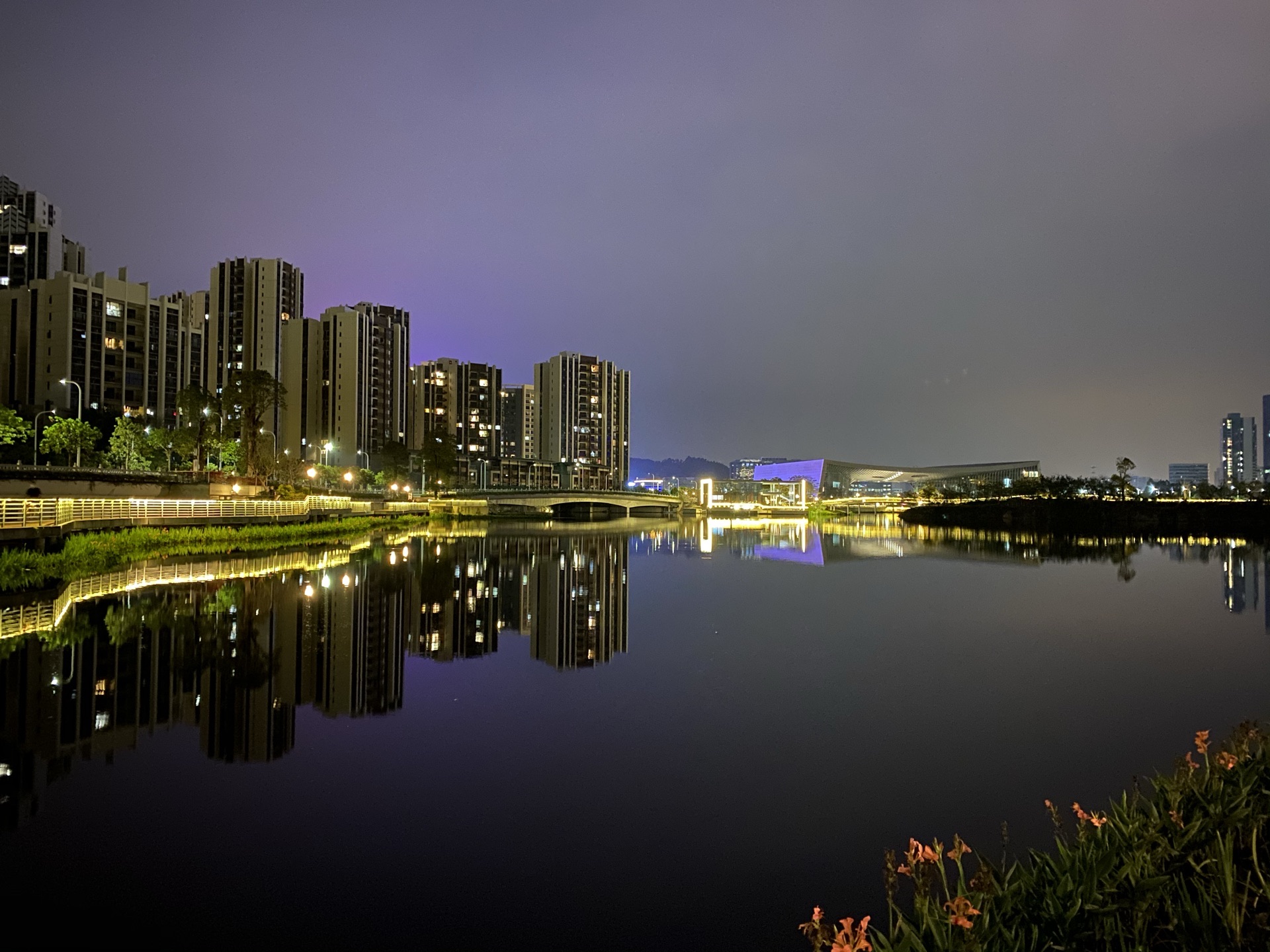 南沙蕉门河公园夜景图片