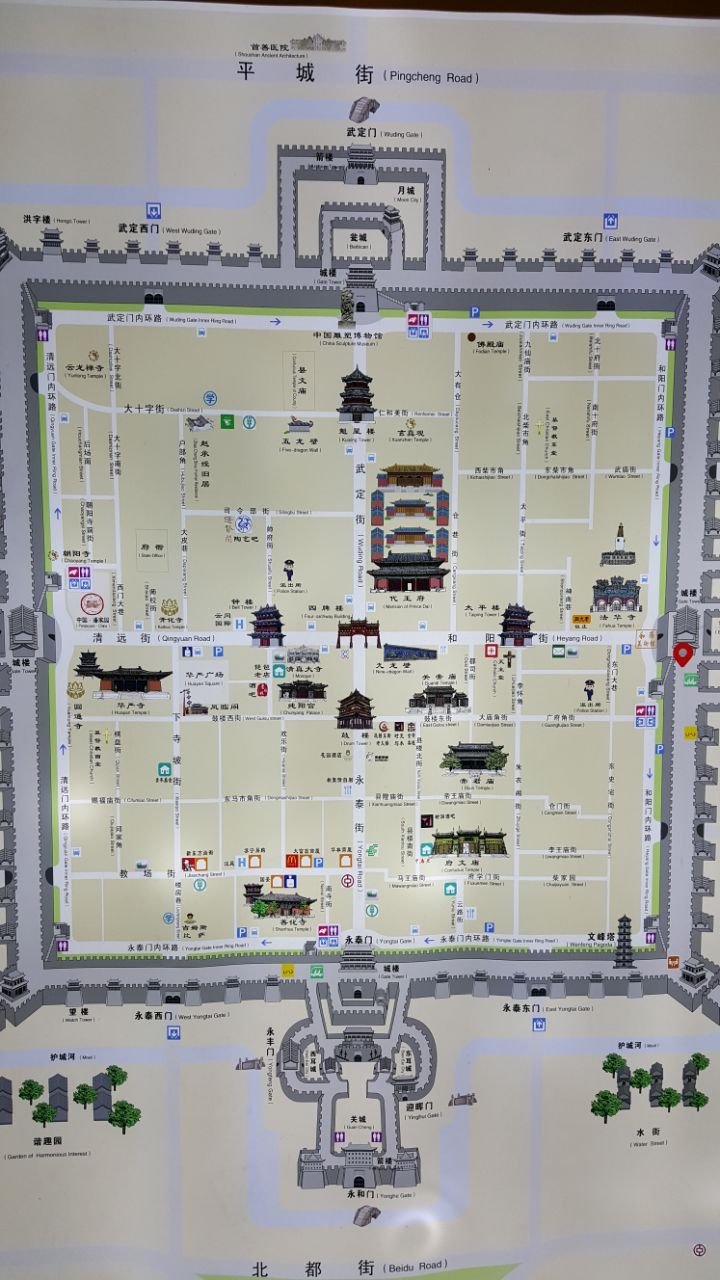 西安城门地图图片