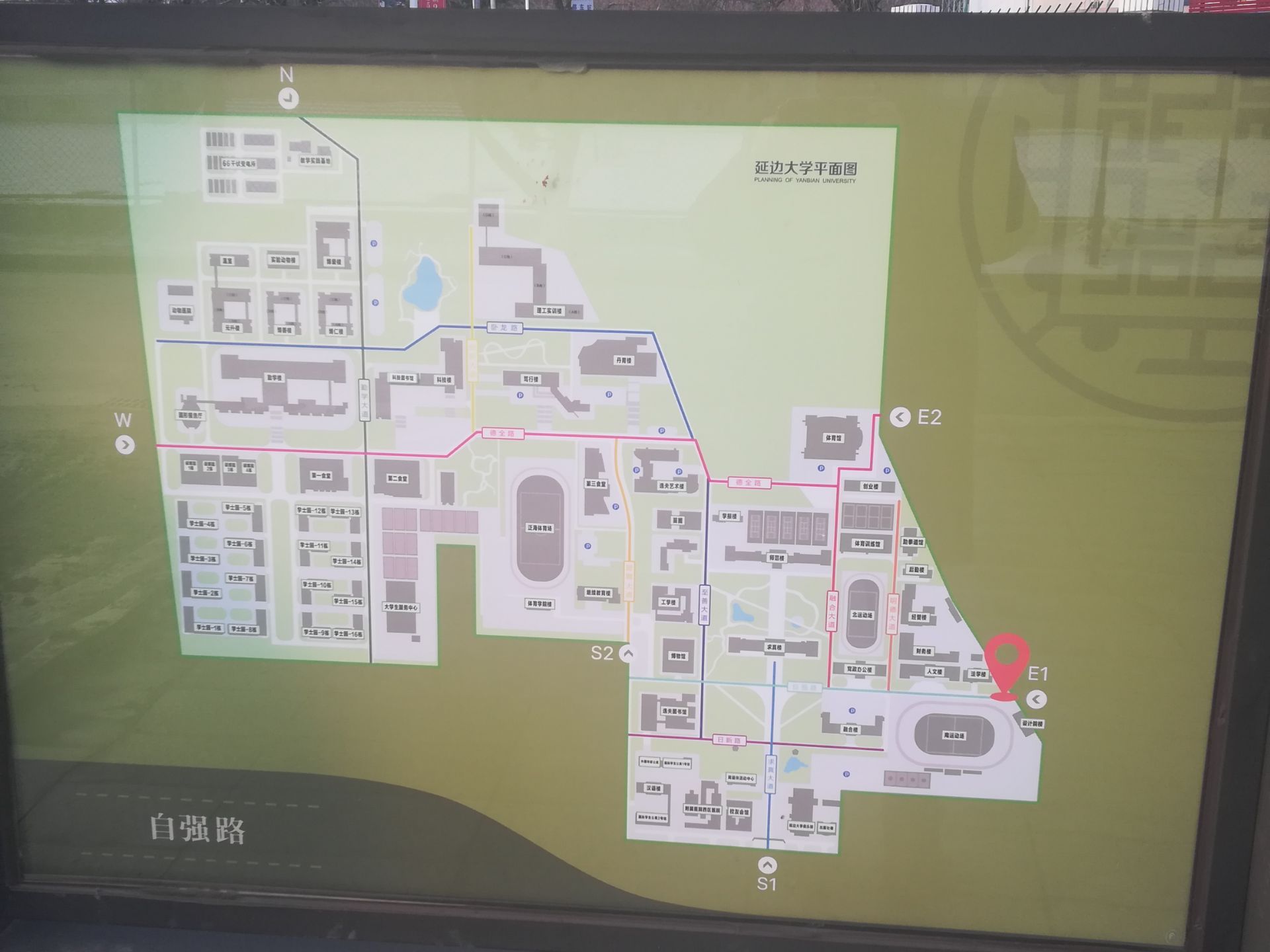 延边大学地图 高清图片