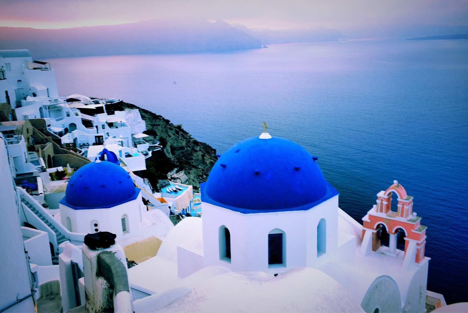 希腊圣托里尼岛唯美自然风景图片桌面壁纸 -桌面天下（Desktx.com）