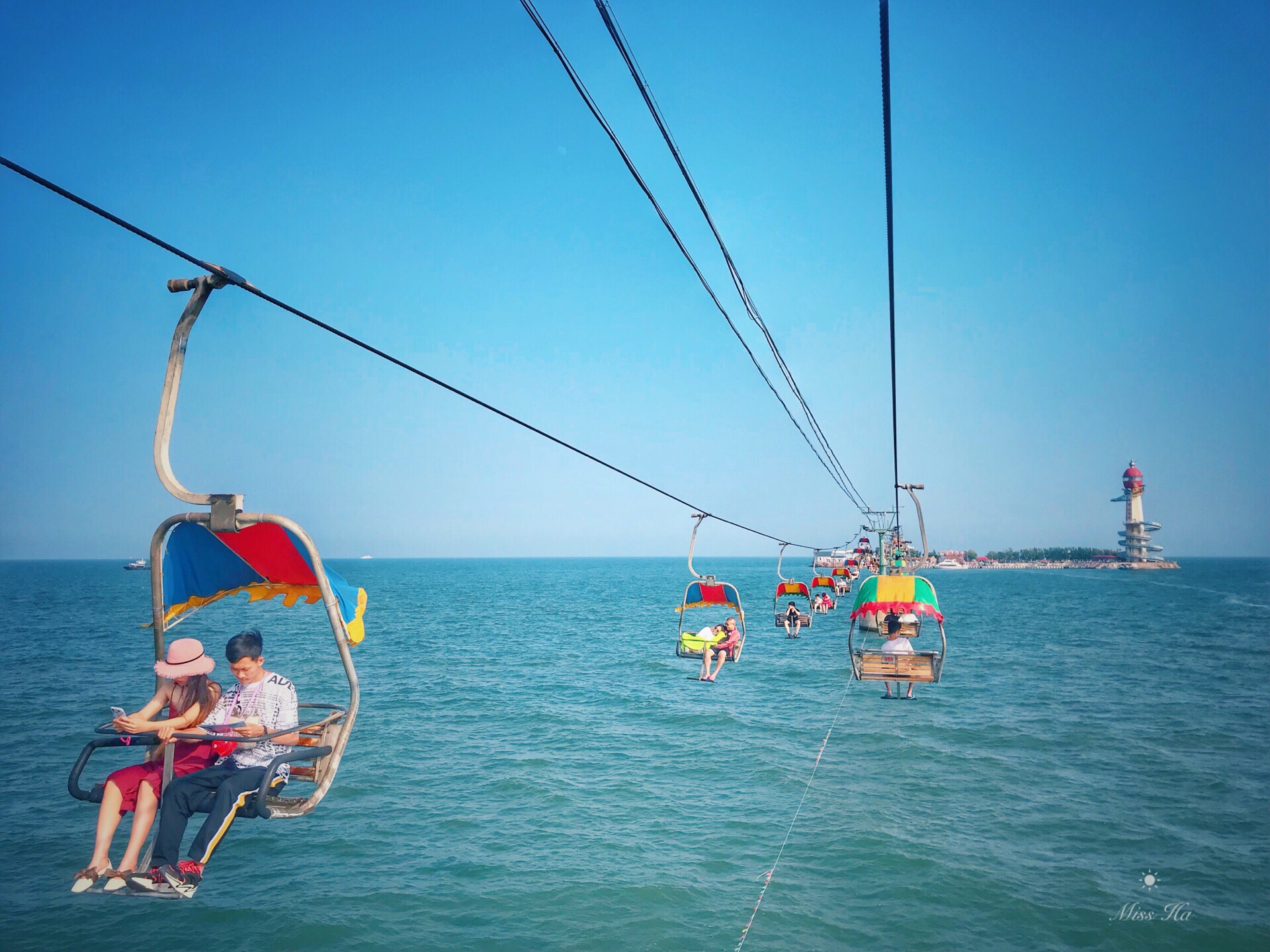 七月打卡仙螺岛海上索道.