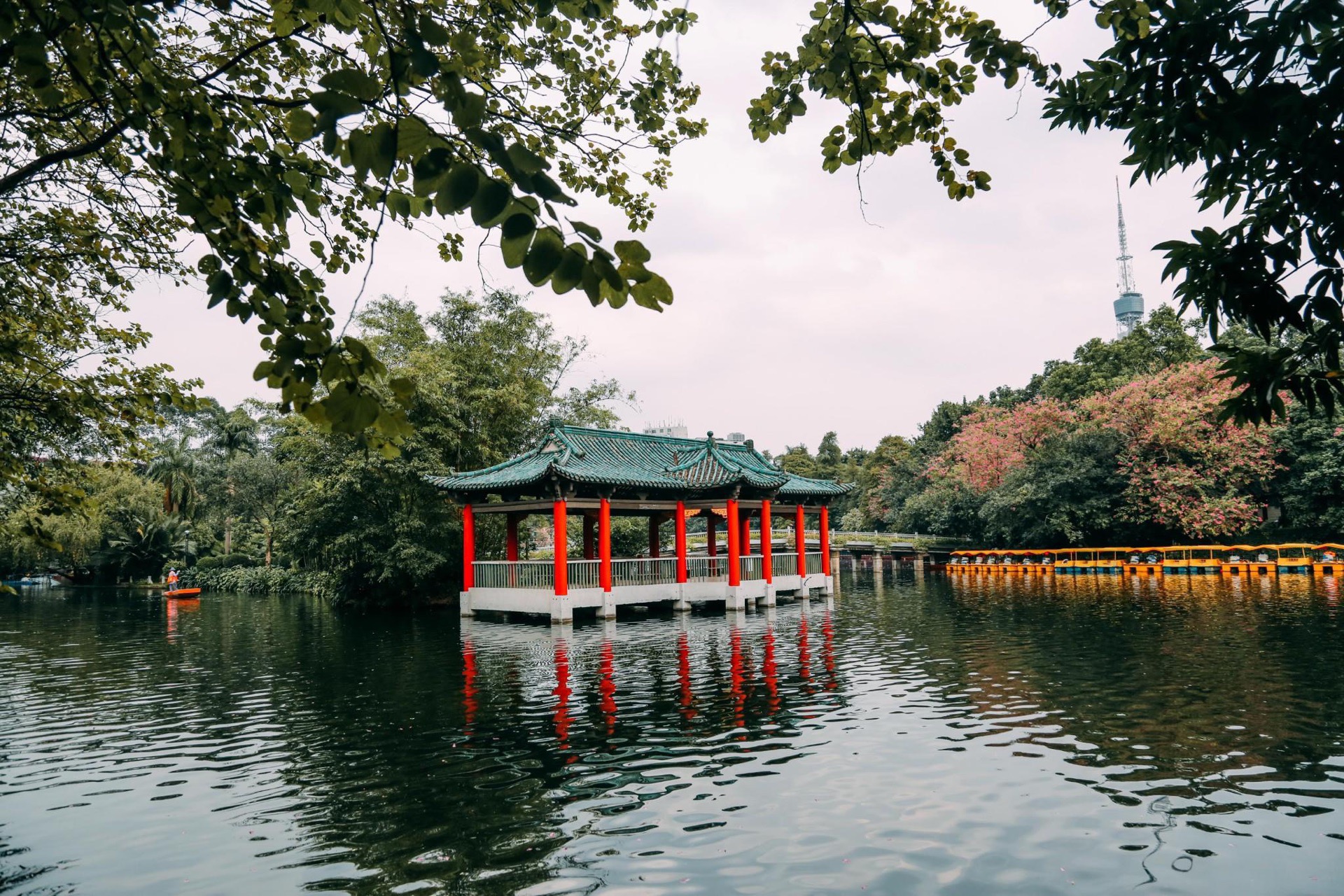 航拍美丽的广州流花湖公园-作品-大疆社区