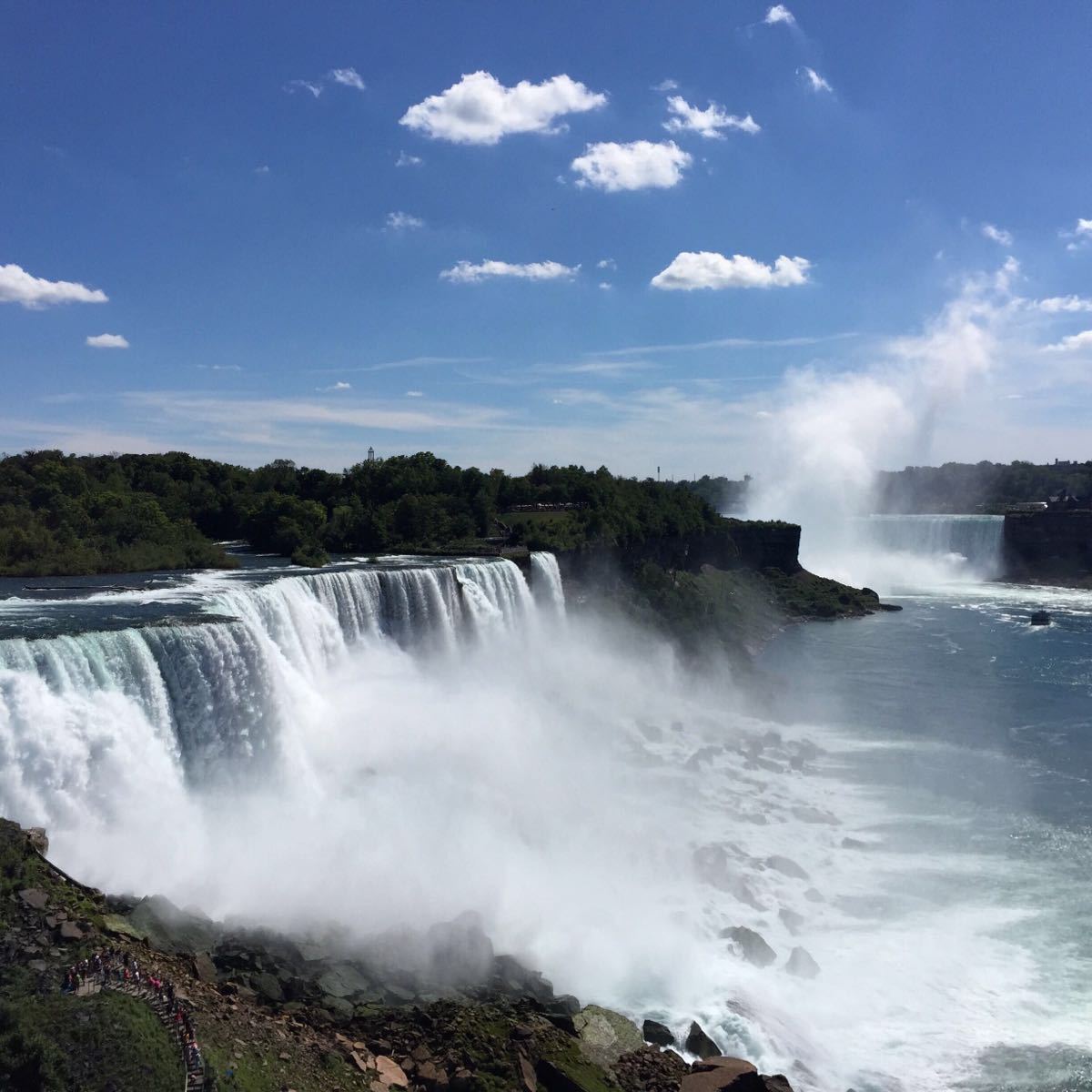 壁纸 壮观的瀑布，尼亚加拉大瀑布，加拿大，船 2880x1800 HD 高清壁纸, 图片, 照片