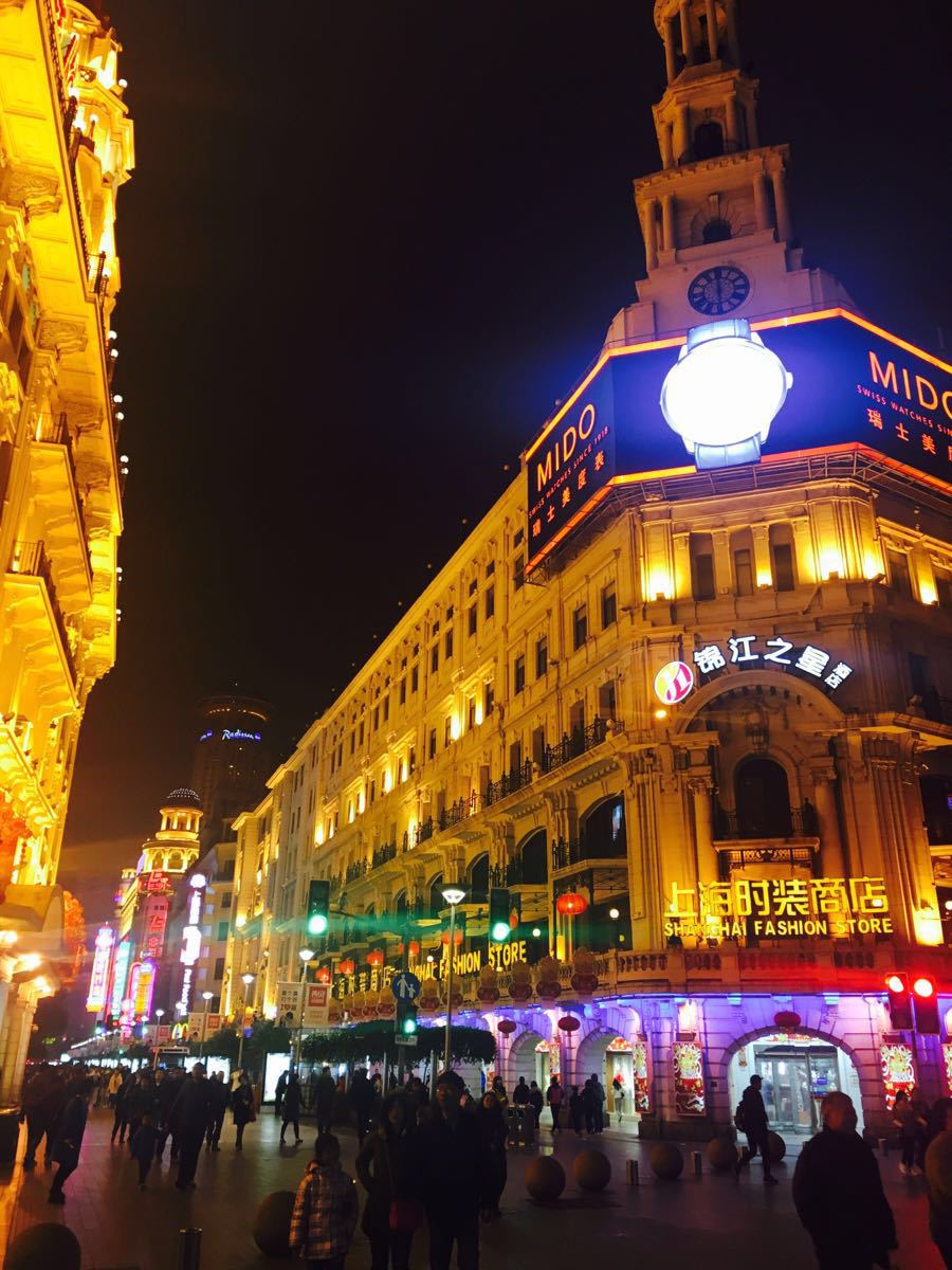老上海街道夜景图片