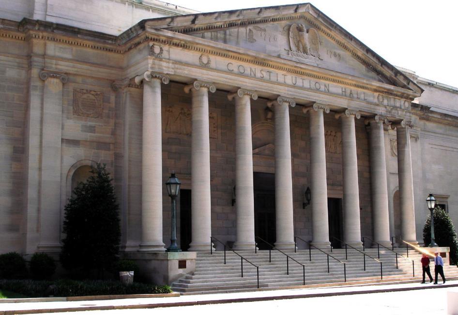 constitution hall建于1929年,自1930年以来,dar的成员都在此办理事务