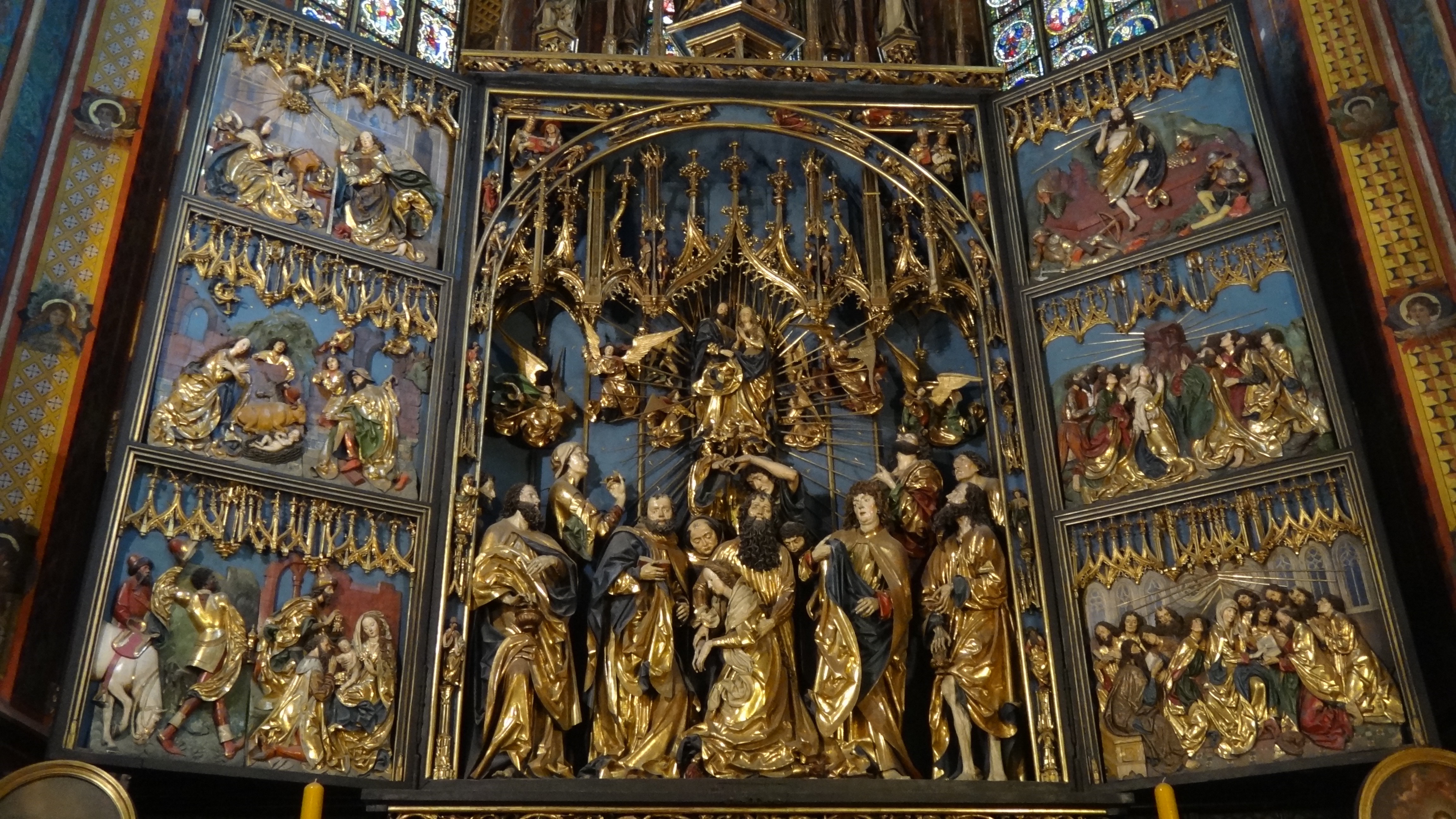 圣玛利亚教堂中的木雕的维特.斯特沃什祭坛