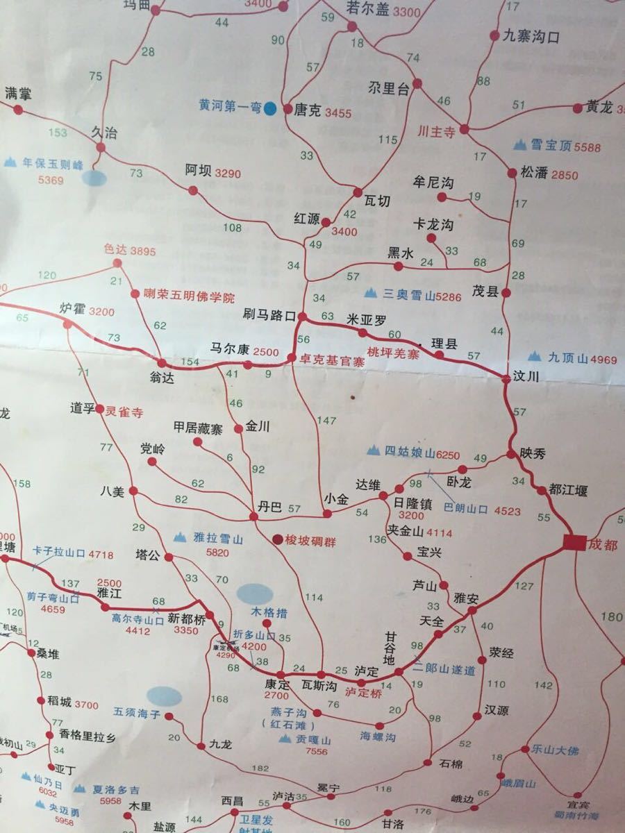 朋友给你地图看看走汶川松潘比较好走