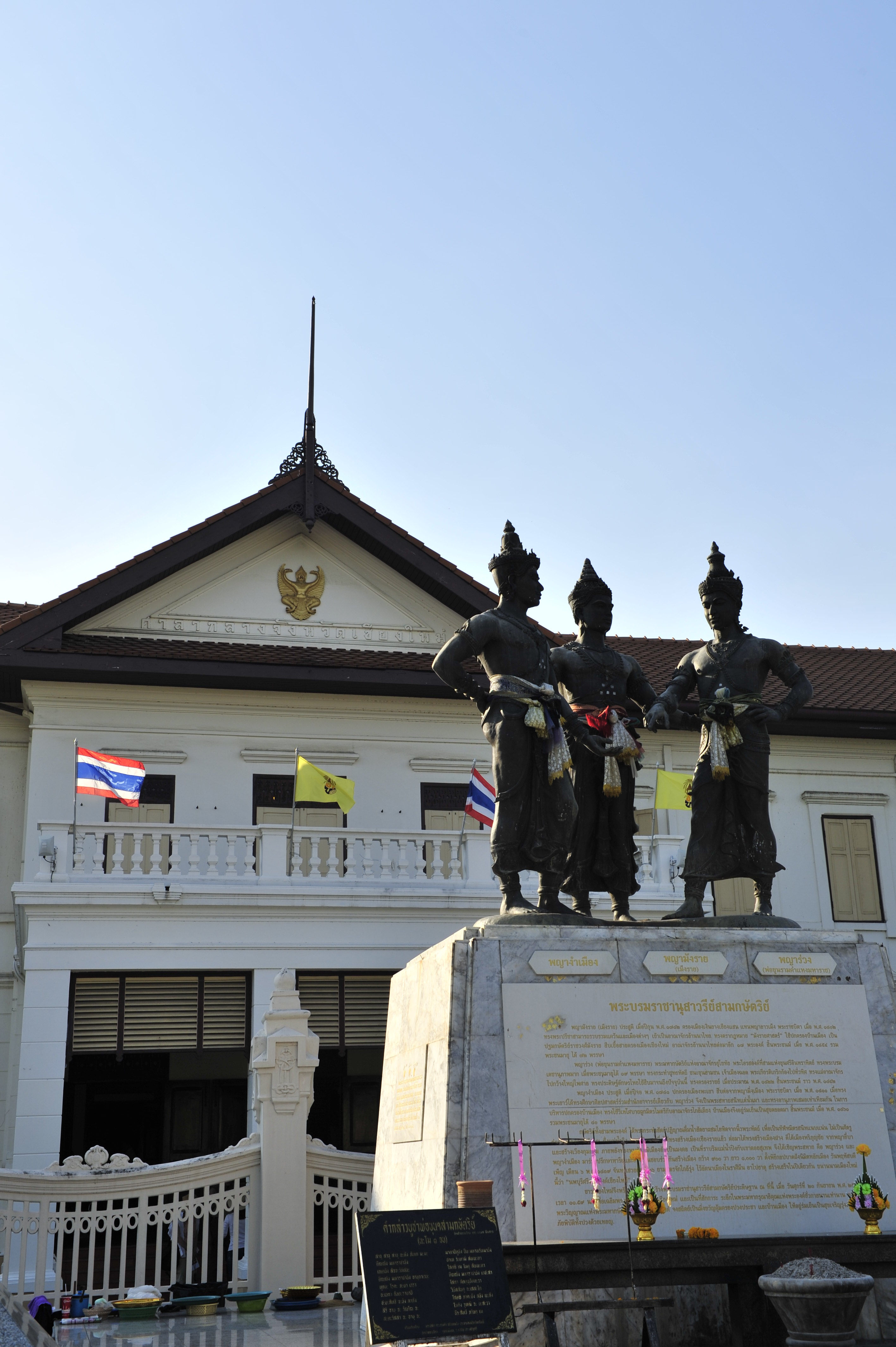 【携程攻略】清迈三王纪念碑景点,清迈最著名的景点之一,纪念碑前有个