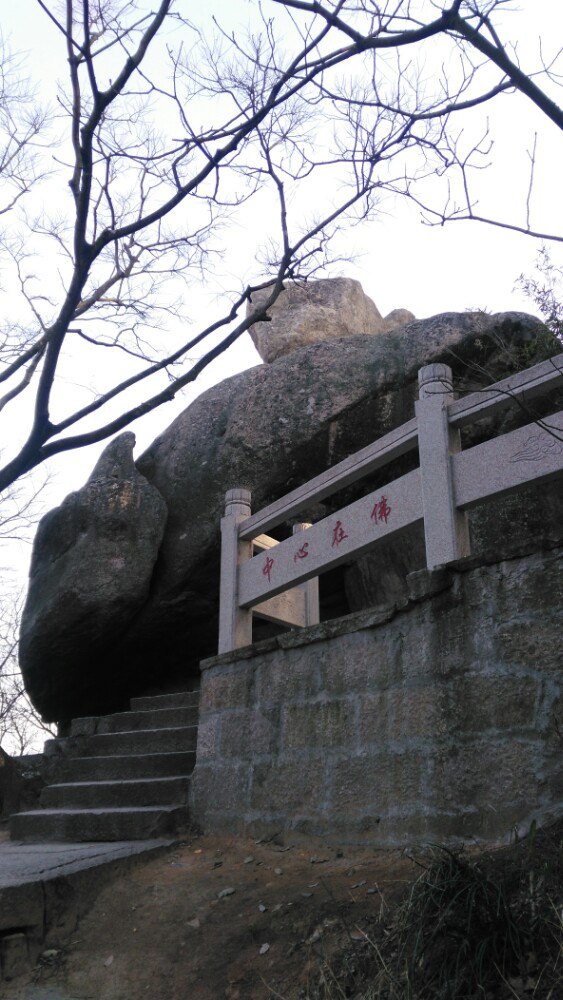 普陀山西天景区内的一个景点,两只像乌龟一样的石头,爬在一块巨大的