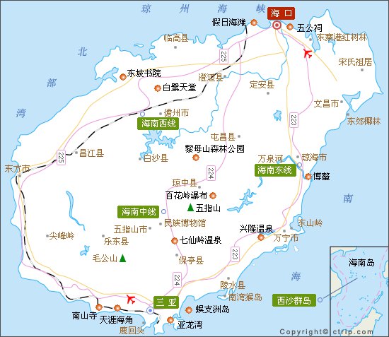 海南旅游电子地图,最新海南旅游景点地图下载【携程攻略】