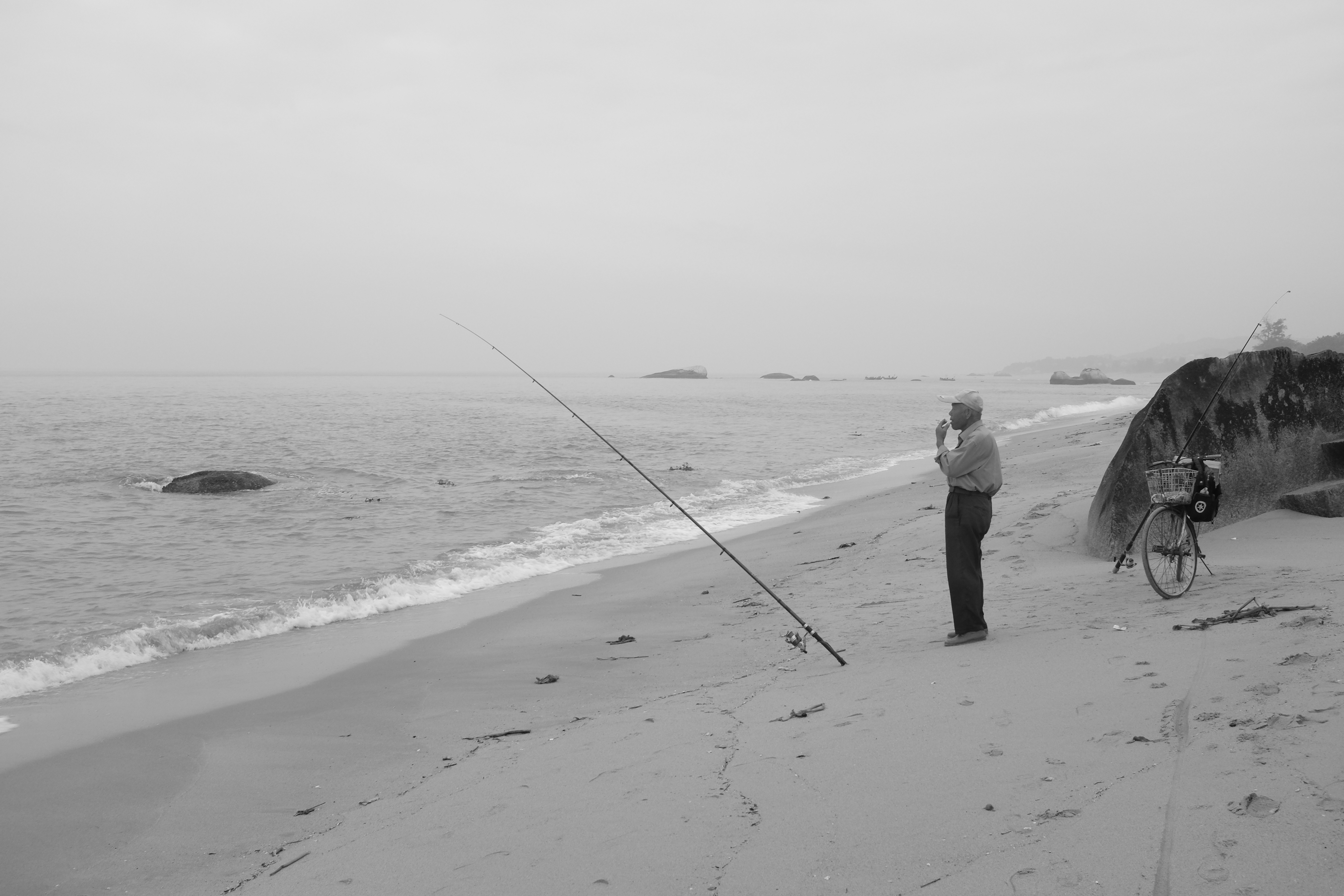 釣魚 廈門海邊漫步